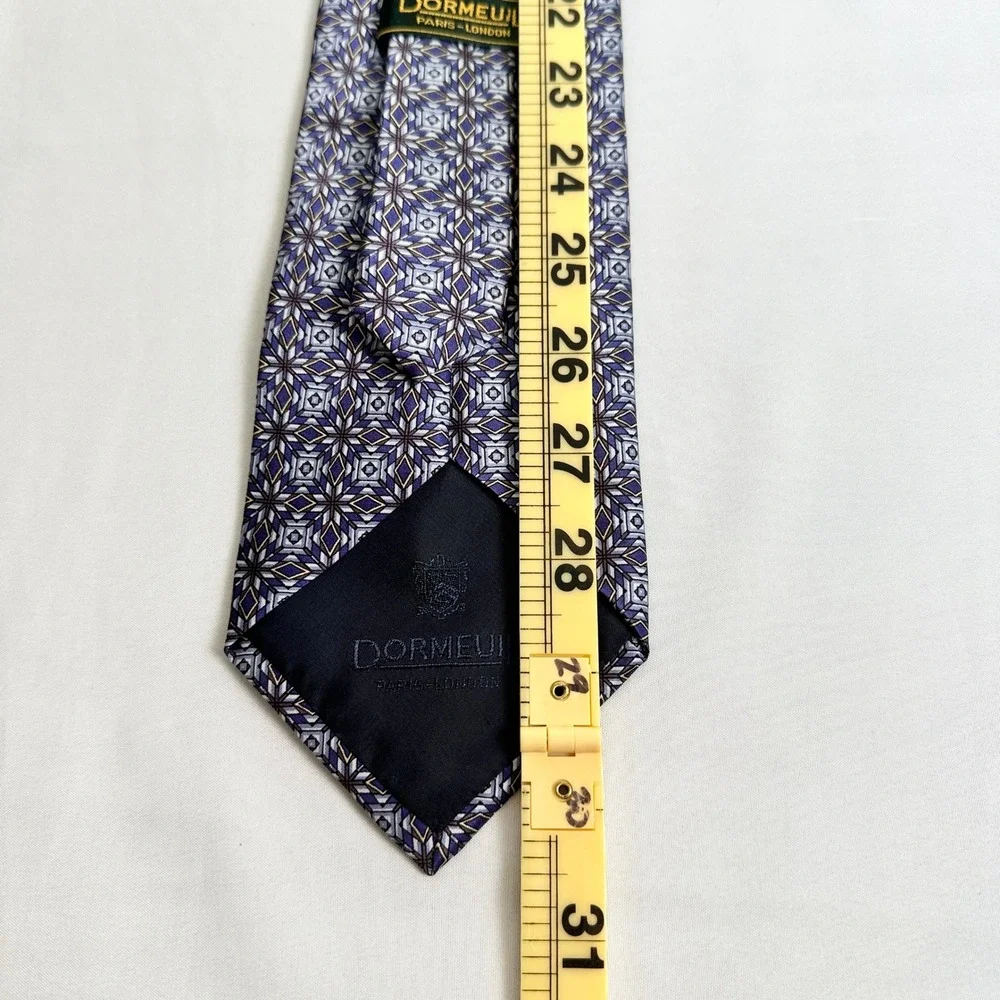 Dormeuil‎ Paris London Men's Silk Geometric Pattern Necktie Business Formal